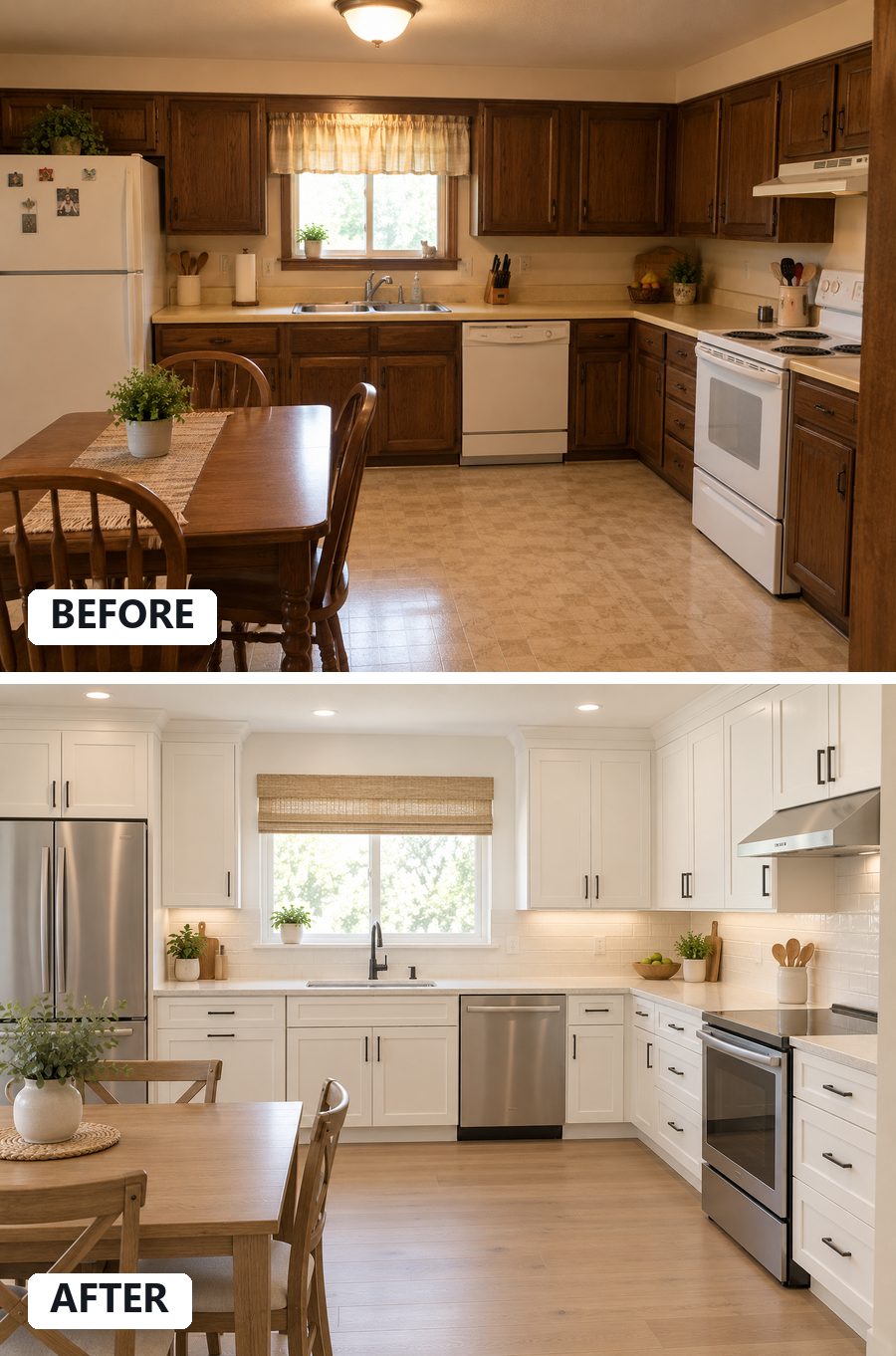 Before and after home services project